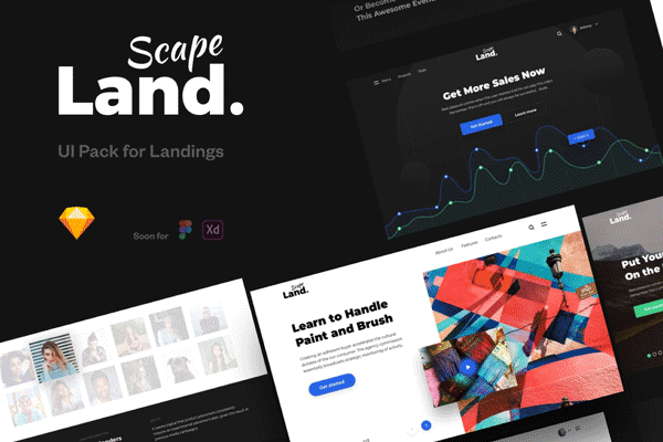第一素材下午茶：超专业的酷炫企业产品品牌官网 WEB UI KIT 套装模板文件 [Sketch]