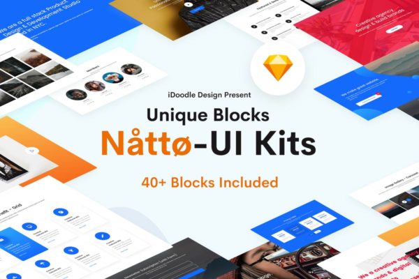 创意多用途网站用户界面UI工具包[Sketch] Natto – Creative UI Kits Sketch Template