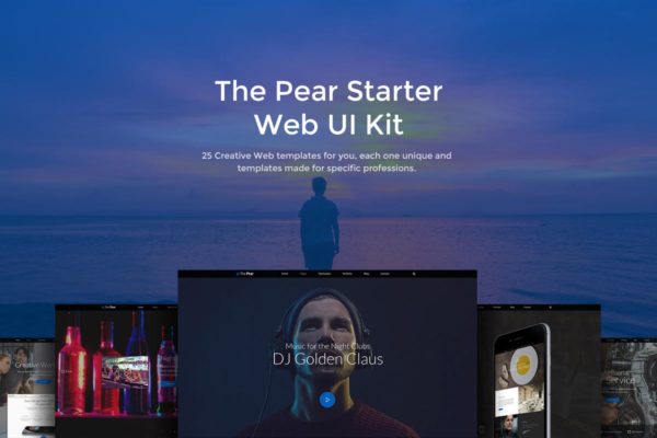 25套创意网站设计UI设计模板素材 The Pear Starter Web UI Kit