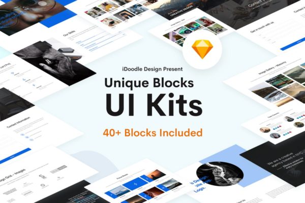 多用途网站设计UI设计套件模板素材[Sketch] Blocks – Multipurpose UI Kits Sketch Template