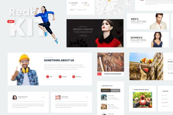 多用途网站UI设计套件模板素材UI设计模板素材 Redbee Multipurpose web ui kit
