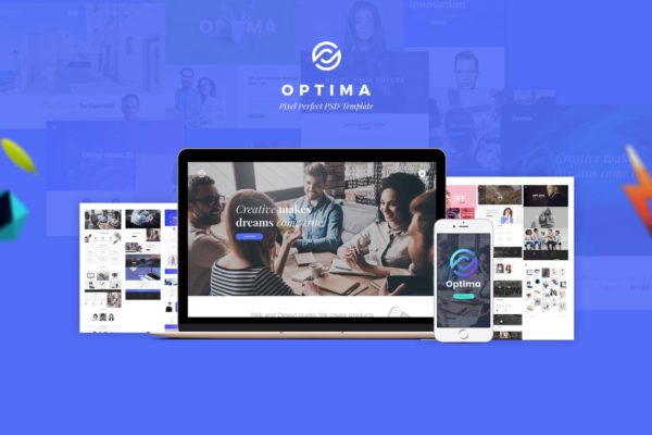 创意多用途网站PSD分层设计模板素材 Optima – Creative Multipurpose PSD Template