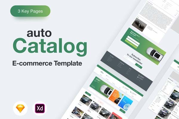 第一素材下午茶：汽车电商网站网页模板文件[Sketch,XD]