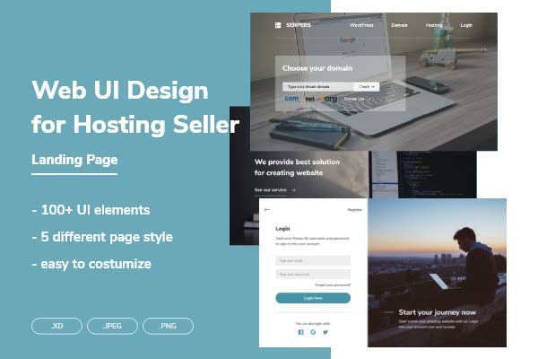 服务器商网页着陆页网页模板文件[XD]