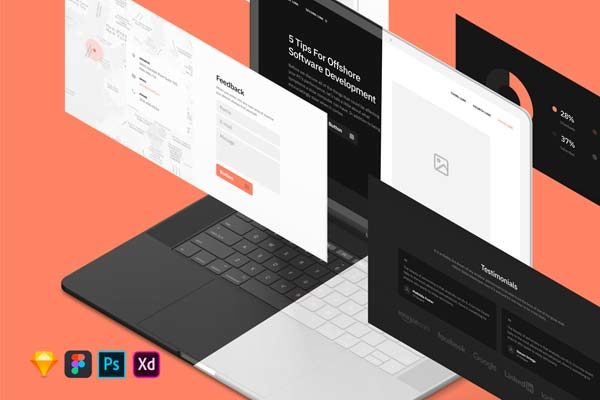 第一素材下午茶：多功能企业网站模板套装文件[Fig,Sketch,PSD,XD]