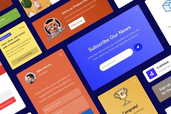 第一素材下午茶：UI广告弹窗模板套装文件[XD,HTML]