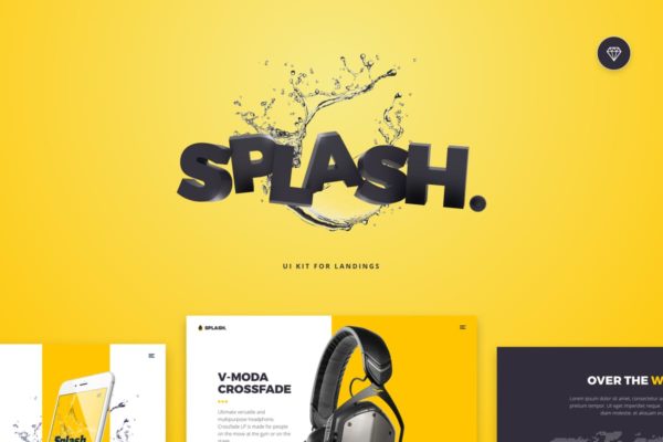 创意着陆页UI设计套件模板素材Sketch模板 Splash UI Kit for Sketch