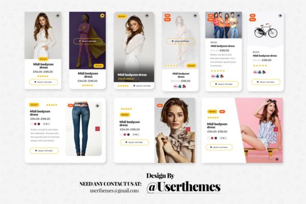电商热销产品演示组件挂件UI设计模板素材 eCommerce Website Widget UI Kit Elements PSD