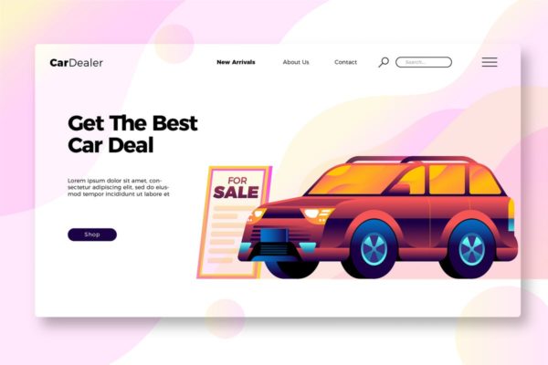 汽车经销商4S店网站建设Banner广告&落地页模板设计 Car Dealership – Banner and Landing Page