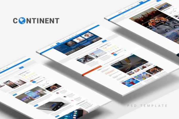 简约多用途在线新闻网站PSD分层设计模板素材 Continent — Multipurpose News PSD Template
