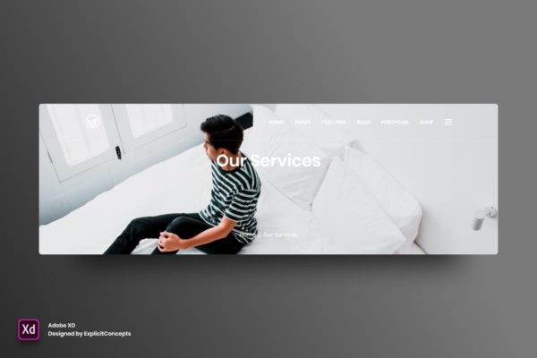 着陆页网页顶部设计UI设计模板素材Vol.4 Page Title Vol 04 – Adobe XD