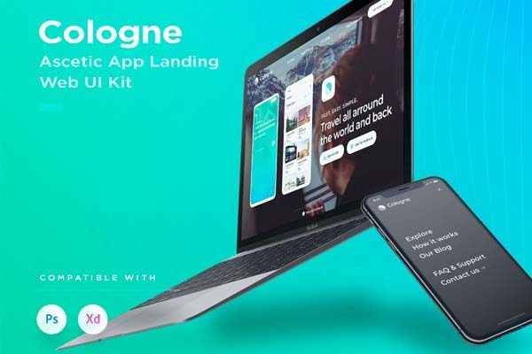 第一素材下午茶：响应式旅行APP产品官网网页模板文件