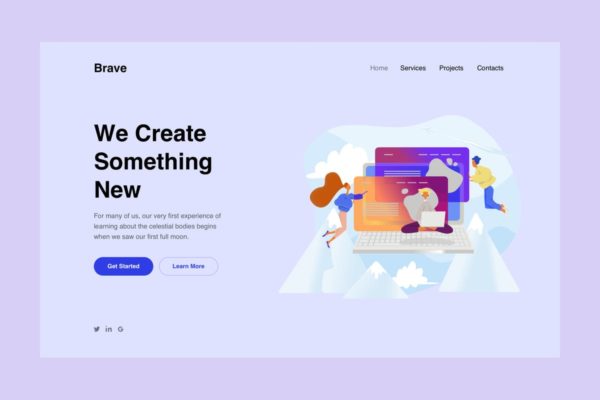 网站管理系统概念插画网站落地页模板设计 Dashboard Landing Page Illustration