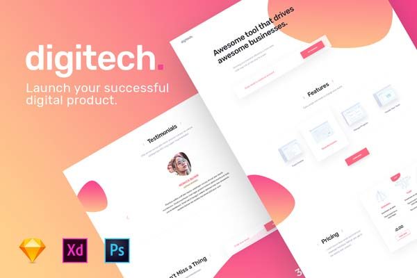 第一素材下午茶：时尚品牌响应式email邮件平台网页设计模板素材文件[Sketch,XD,PSD]