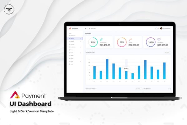 支付管理订单交易管理后台UI设计套件模板素材 Payment Admin Dashboard UI Kit
