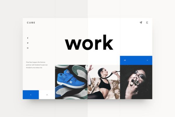 创意摄影服务网站着陆页PSD分层设计模板素材 Cube — Photography Landing Page