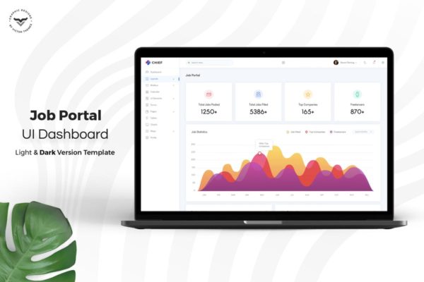 招聘网站人才管理后台仪表盘UI设计套件模板素材 Job Portal Admin Dashboard UI Kit