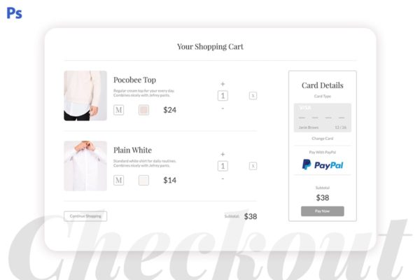 网站支付结算页面设计UI设计模板素材 Checkout Page