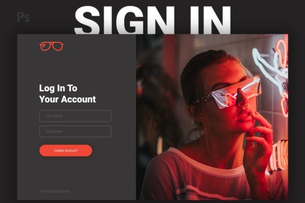 网站注册登陆表单设计模板素材 Sign In / Sign Up