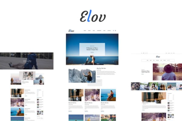 极简主义设计风格个人博客PSD分层设计模板素材 Elov