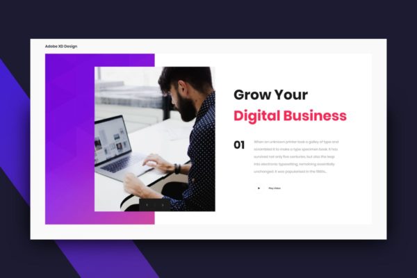 简约主义风网站Header设计模板素材 for XD Header – Adobe XD