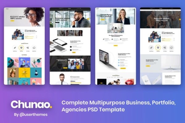 多用途企业网站设计PSD分层设计模板素材 Chunao – Multipurpose Business PSD Template
