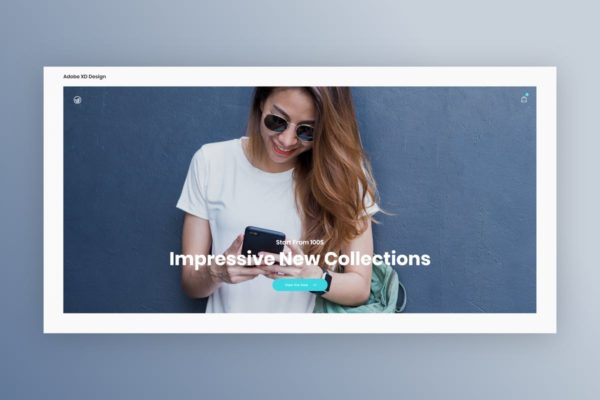 极简创意电子商务网站着陆页UI设计模板素材 for XD Ecommerce Landing Page – Adobe XD