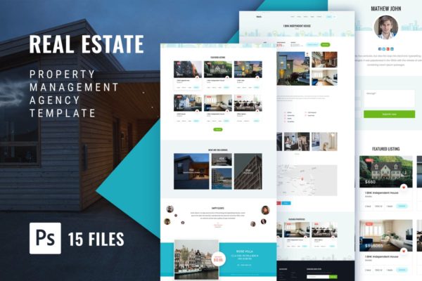 房地产物业管理机构网站设计模板素材 RealEstate Property Management Agency Web Template