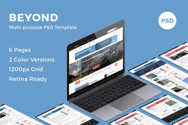 多用途在线杂志博客网站设计PSD分层设计模板素材 Beyond – Multi-purpose PSD Template