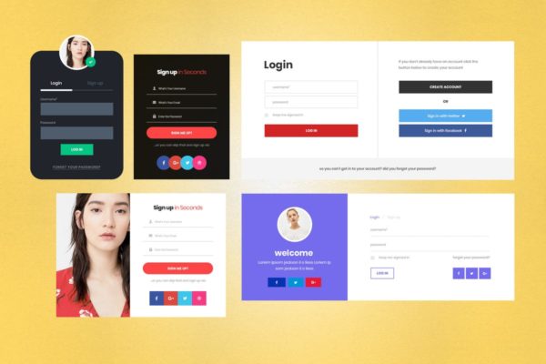 高品质网站用户注册表单UI设计模板素材 Quality Of Design User Registration Form Template