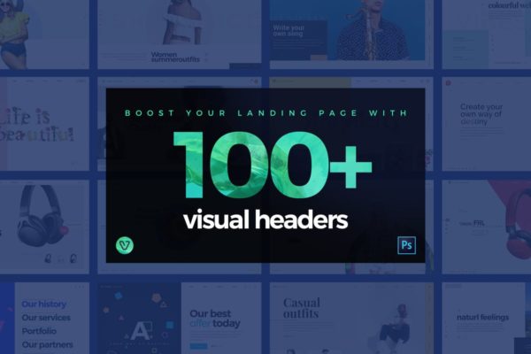 100款可视化网站头部设计模板素材合集 100 Visual Website Headers
