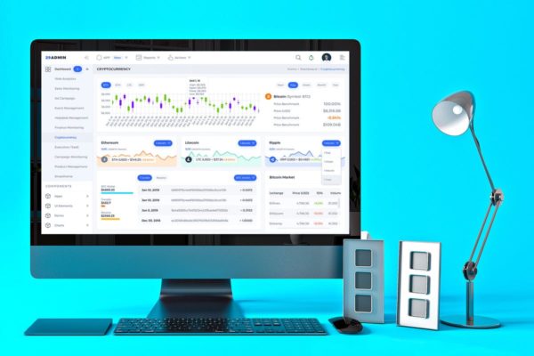 加密货币交易平台后台管理UI设计模板素材 Cryptocurrency Admin Dashboard UI – FD