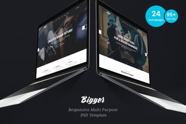 完美像素创意多用途企业网站设计PSD分层设计模板素材 Bigger – Business Multi-Purpose PSD Template