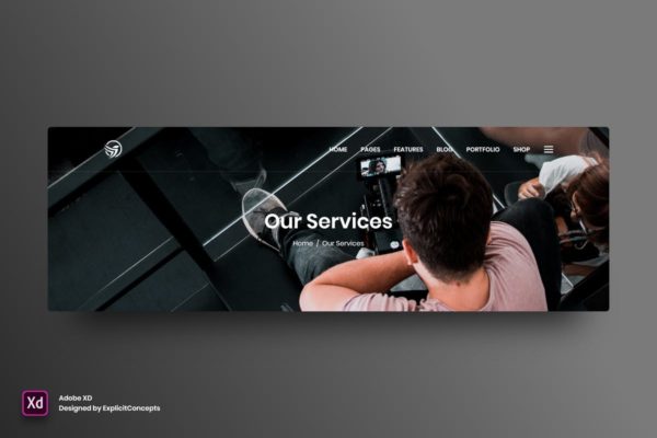 着陆页网页顶部设计UI设计模板素材Vol.1 Page Title Vol 01 – Adobe XD