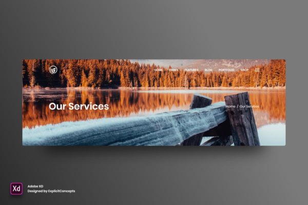 着陆页网页顶部设计UI设计模板素材Vol.3 Page Title Vol 03 – Adobe XD