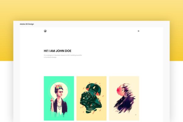 创意设计师作品展示网站列表UI设计模板素材 for XD Portfolio Design – Adobe XD