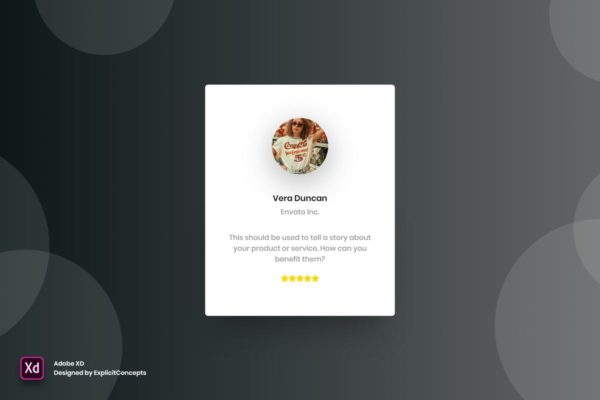 创意网站评价展示窗口设计模板素材Vol.2 Testimonial Vol 02 – Adobe XD