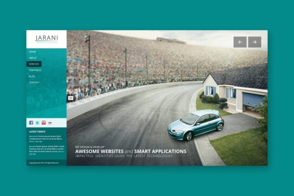 创意垂直菜单两列式网站排版设计PSD分层设计模板素材 Jarani – Creative Vertical Menu PSD