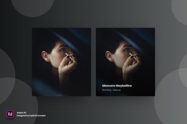 现代设计风格网站作品展示悬停状态界面设计模板素材Vol.1 Portfolio Hover State Vol 01 – Adobe XD