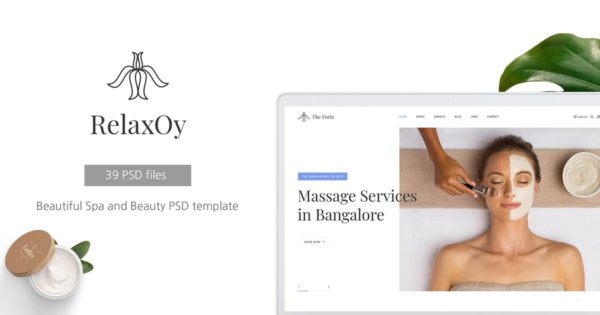 SPA美容养生会所品牌网站PSD分层设计模板素材 RelaxOy – Spa & Beauty PSD Template
