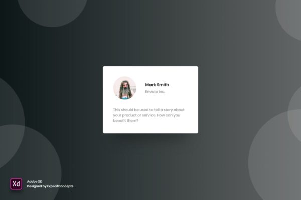 社交评论/意见反馈窗口设计模板素材Vol.6 Testimonial Vol 06 – Adobe XD