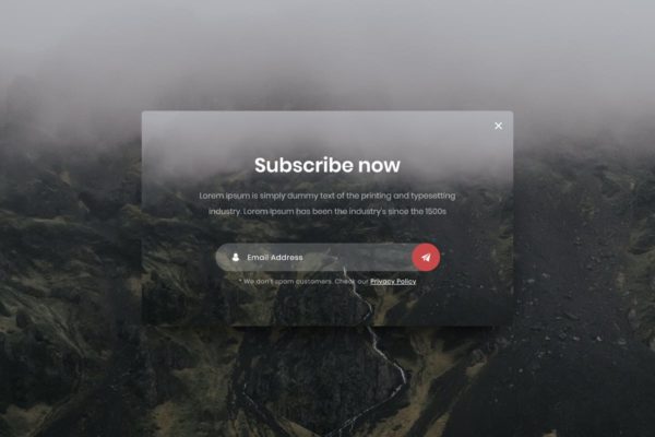 网站邮件订阅弹窗窗口UI设计模板素材 for XD Subscribe Popup – Adobe XD