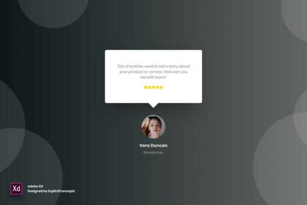 网站产品服务评价展示窗口设计模板素材Vol.4 Testimonial Vol 04 – Adobe XD