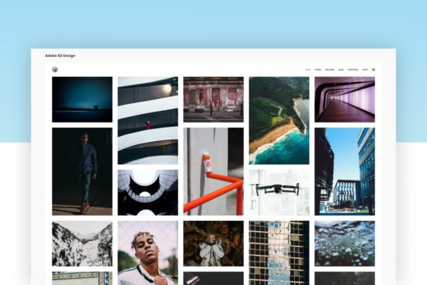 摄影师作品展示页面UI设计模板素材 Photographer Portfolio – Adobe XD