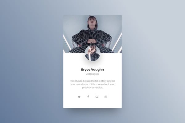 社交媒体个人主页界面UI设计模板素材 Profile Showcase Widget – Adobe XD
