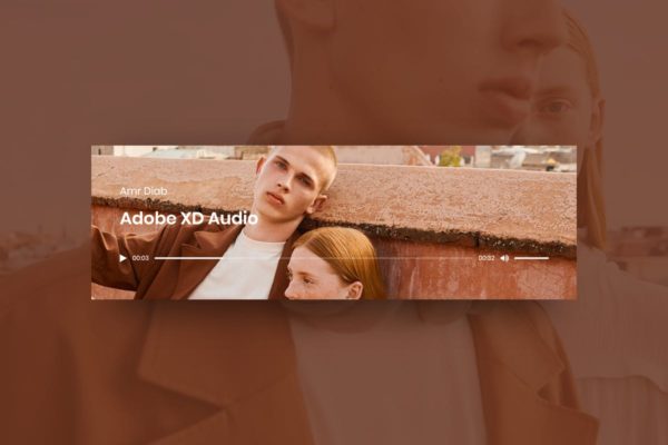 音乐播放器网站小挂件UI设计模板素材 Audio Player Widget – Adobe XD