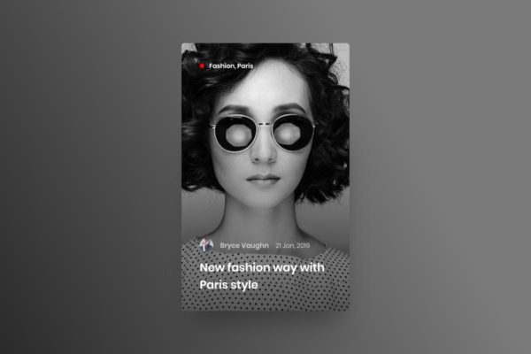 博客文章小挂件UI设计模板素材 Blog Widget – Adobe XD