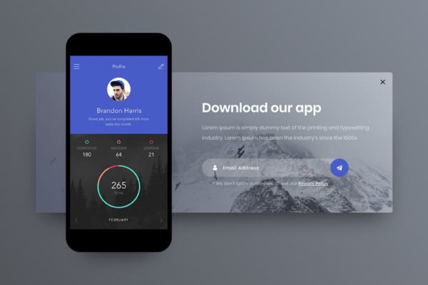 APP应用文件弹窗窗口UI界面设计 for XD Application Popup – Adobe XD