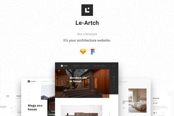 第一素材下午茶：建筑设计适用的网页模板文件[Sketch,Fig]