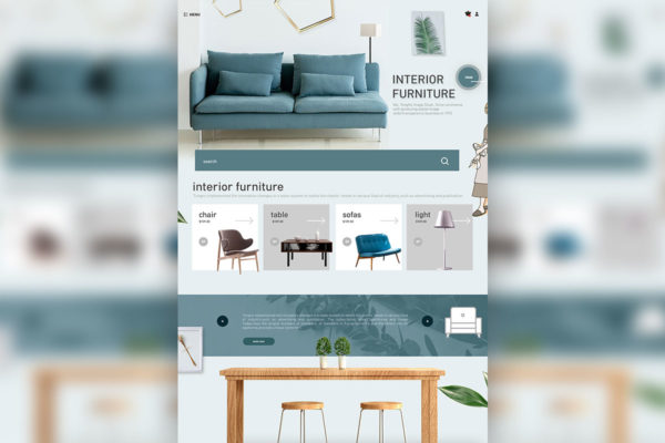家具品牌电商网站设计PSD分层设计模板素材
